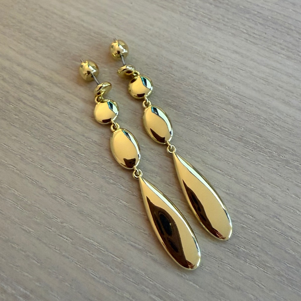 Gorjana Long Gold Drop Dangle Earrings